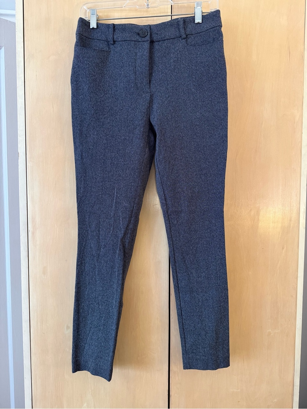 LOFT Slim Fit Heathered Charcoal Skinny Stretch Pants
